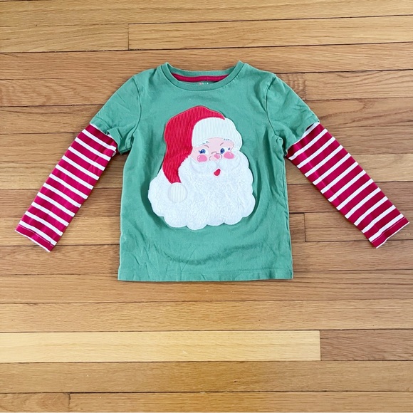 Mini Boden Other - Mini Boden Green Red Santa Clause Christmas  Holiday Cotton Long Sleeve 6-7